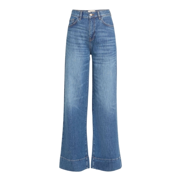 Triarchy Women's Jeans Mr. Onassis High Ris Wide Leg Size 30 Blue MSRP $298 - Picture 11 of 13